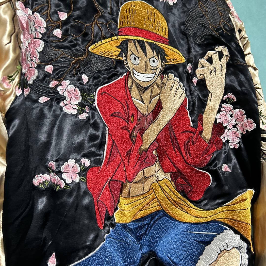 ヴィンテージファッション - ONE PIECE スカジャン 海賊マーク刺繍 ルフィ