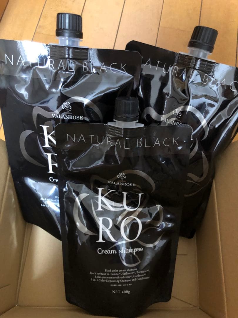 バランローズ KUROクリームシャンプー 400g 白髪染め（ブラック）3セット