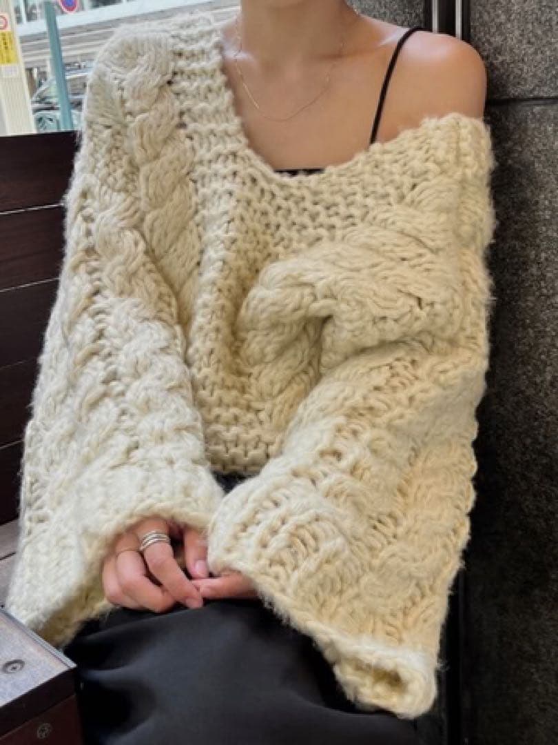 efu HAND CABLE KNIT アイボリー