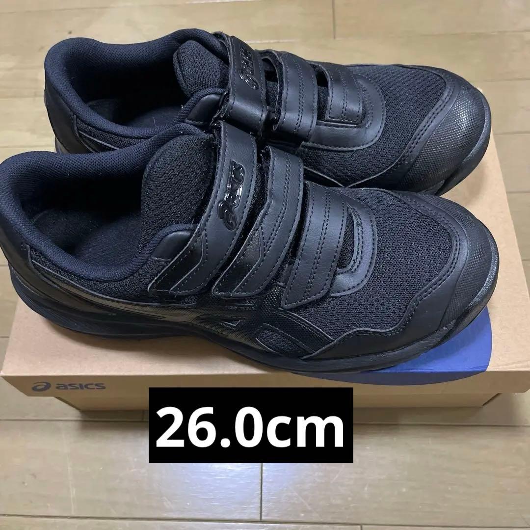 【美品】asics 黒 ベルクロ 安全靴