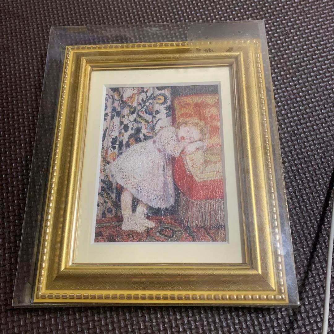 児島虎次郎 (睡れる幼きモデル)ゴールドフレーム付き(大原美術館