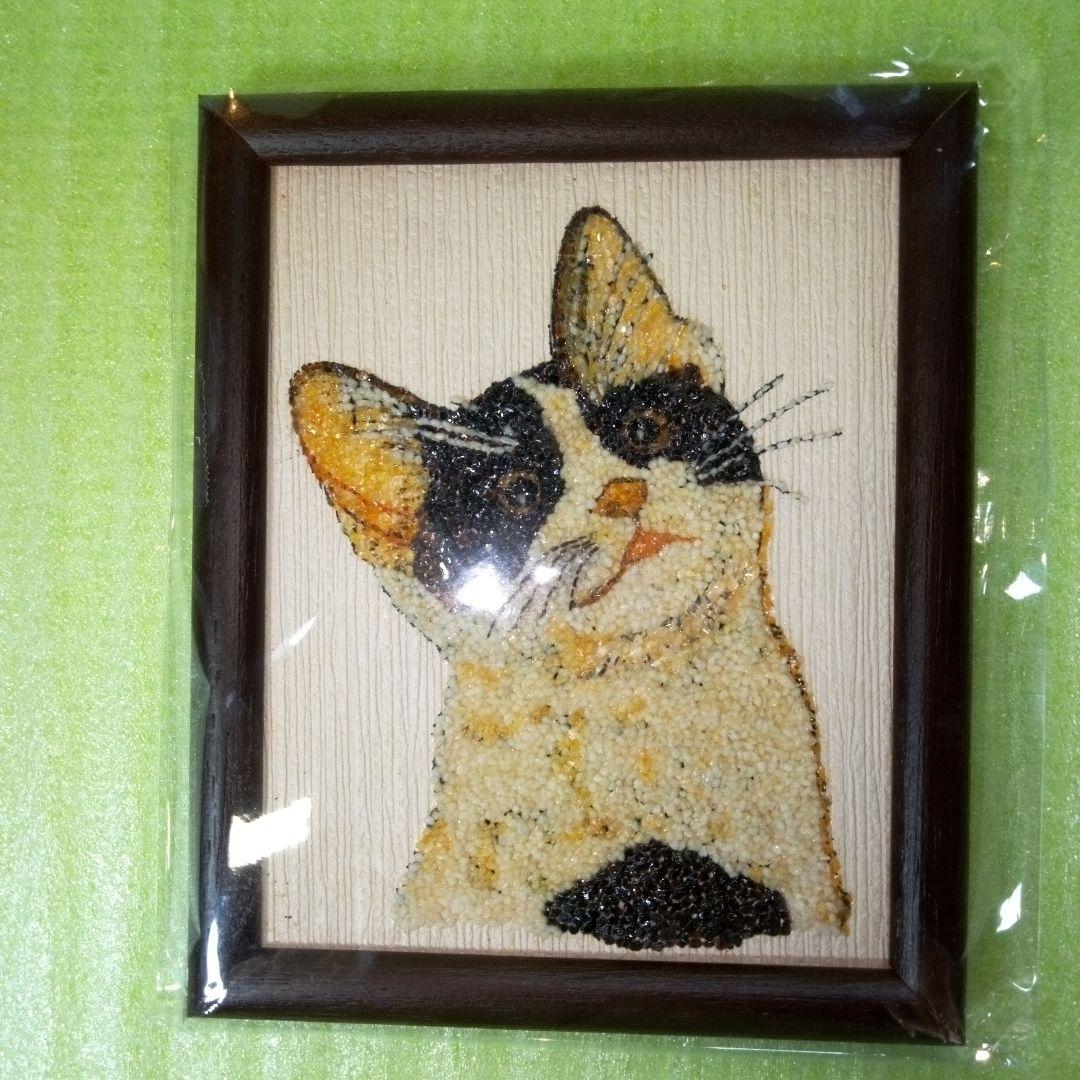 猫の額　ハチワレ　アート　インテリア　オブジェ　レア　希少