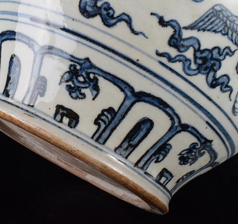 中国青花雲鶴文壷C3743C