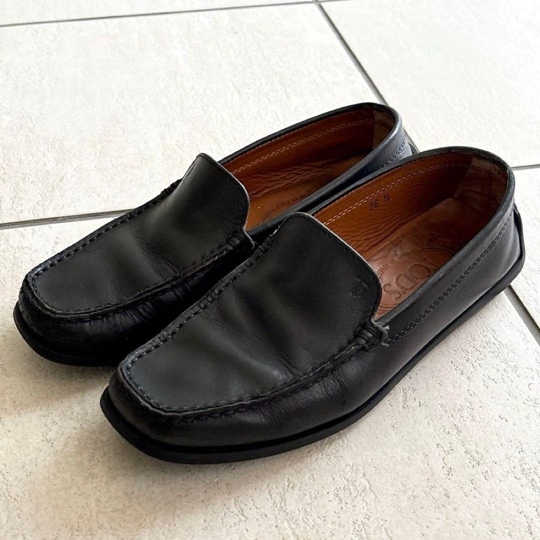 TOD'S トッズ ローファー 36.5 本革 黒 レザー 革靴 スリッポン - メルカリ