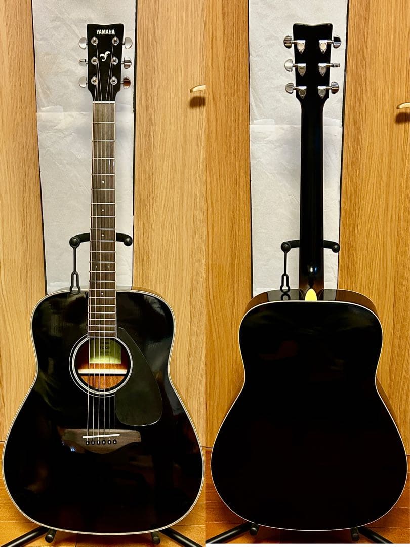 すぐ使える美品 YAMAHA FG-820 ブラック クリーニング 低弦高調整済 調整済 YAMAHA ヤマハ FG820 アコースティックギター 初心者セット