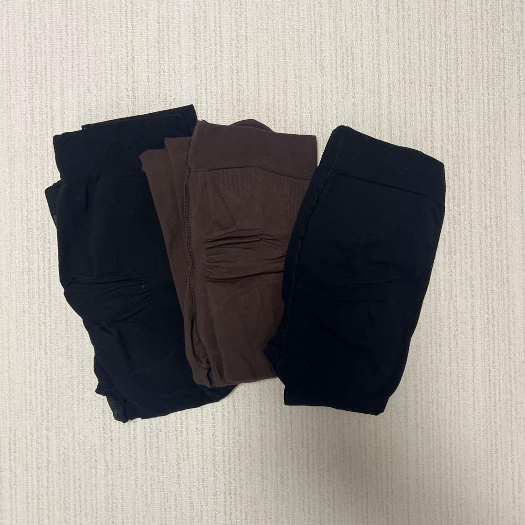 【お値下げ中】マルコ　着圧タイツ　ストッキング 3点セット L-Lサイズ 黒 茶 国産黒タイツ10足セット（着圧タイプ80デニール／サイズ：LL） - 大阪