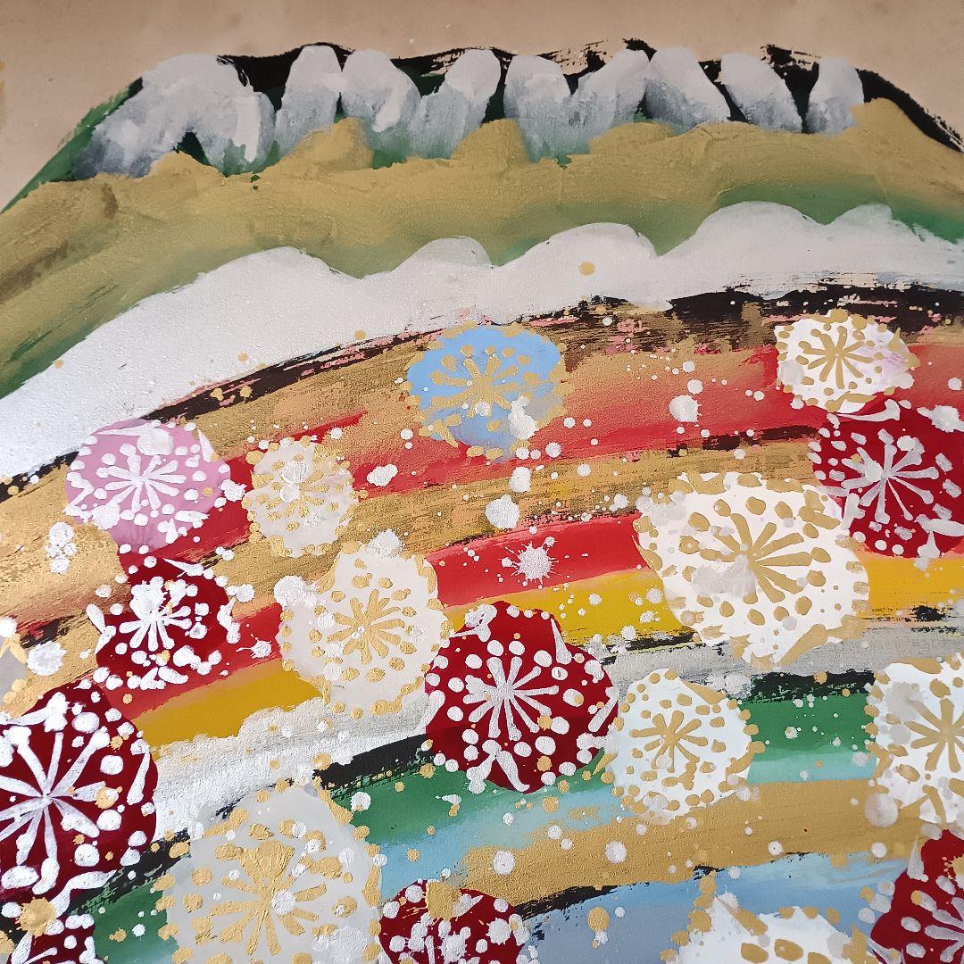 佐藤勝彦 日本画 富嶽【不二山萬歳】仏画 サイン印有 真作 肉筆 迫力の