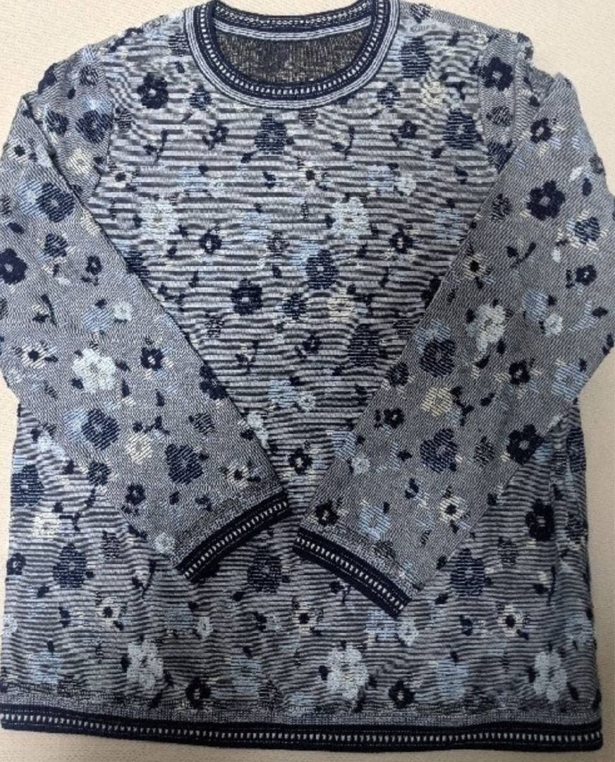 Leilian/レリアン フラワージャガード長袖ニット