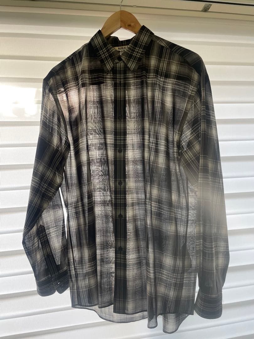 AURALEE SUPER LIGHT WOOL CHECK SHIRTサイズ4