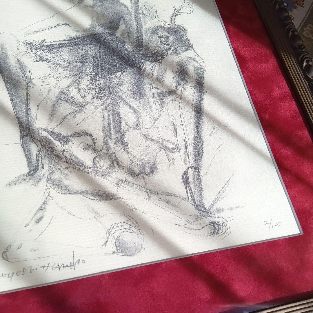 金子國義 金子国義 限定 リトグラフ 2/125 サイン 署名 額装済み