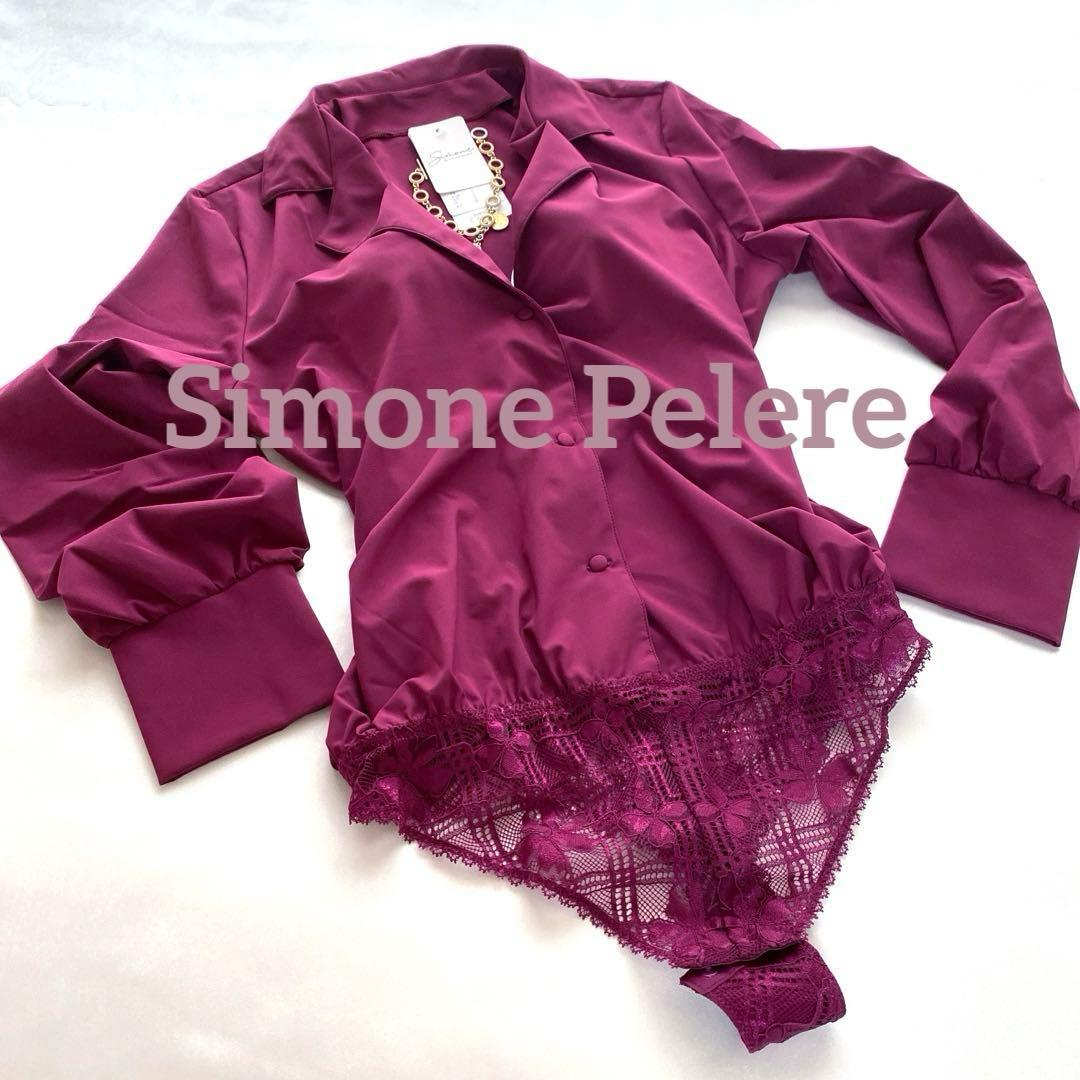 ❤︎高級フランス Simone Perele❤︎パープルシャツ ボディスーツ