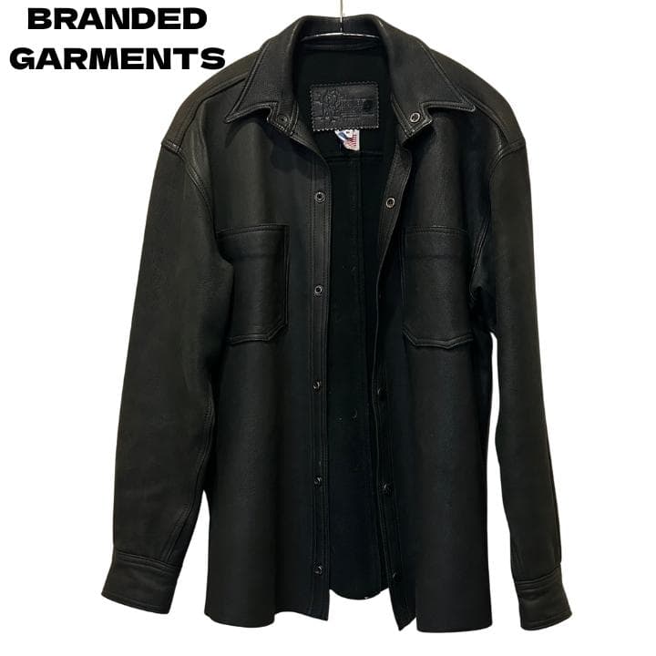 BRANDED GARMENTS ブラック レザーシャツジャケット M