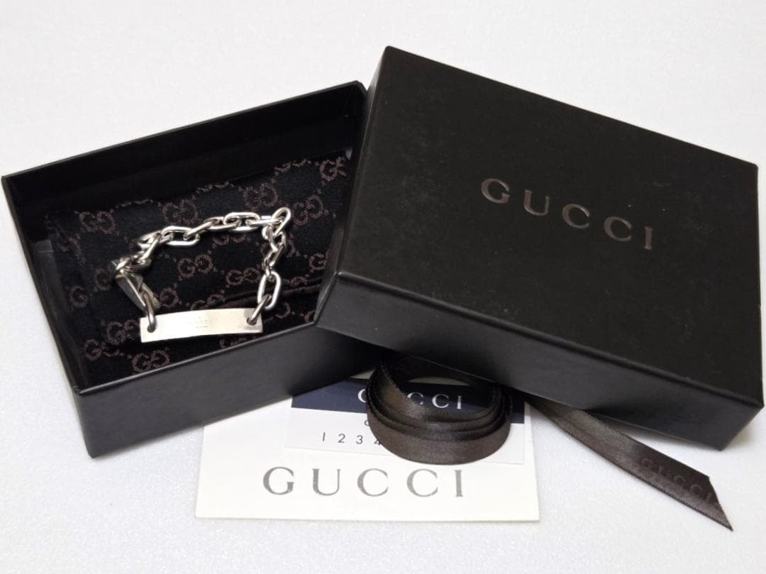GUCCI グッチ プレート　ID　Ag925　ブレスレット　箱付き　43032