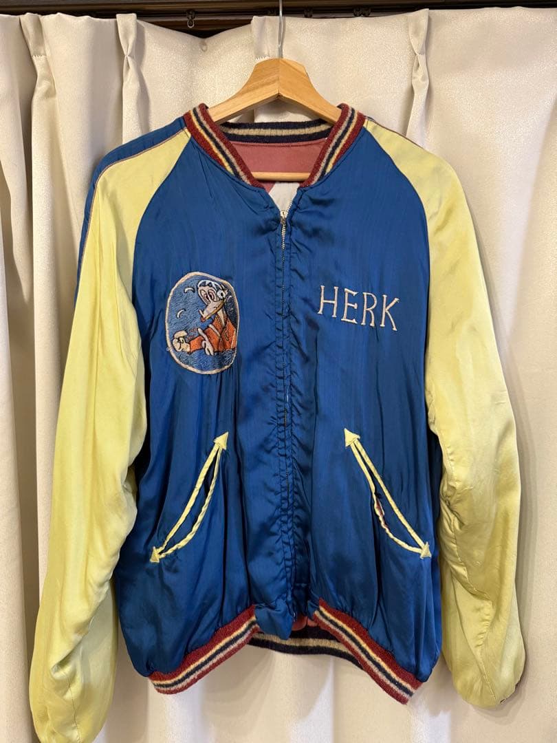 テーラー東洋 東洋エンタープライズ リバーシブル 刺繍 スカジャン ブルー