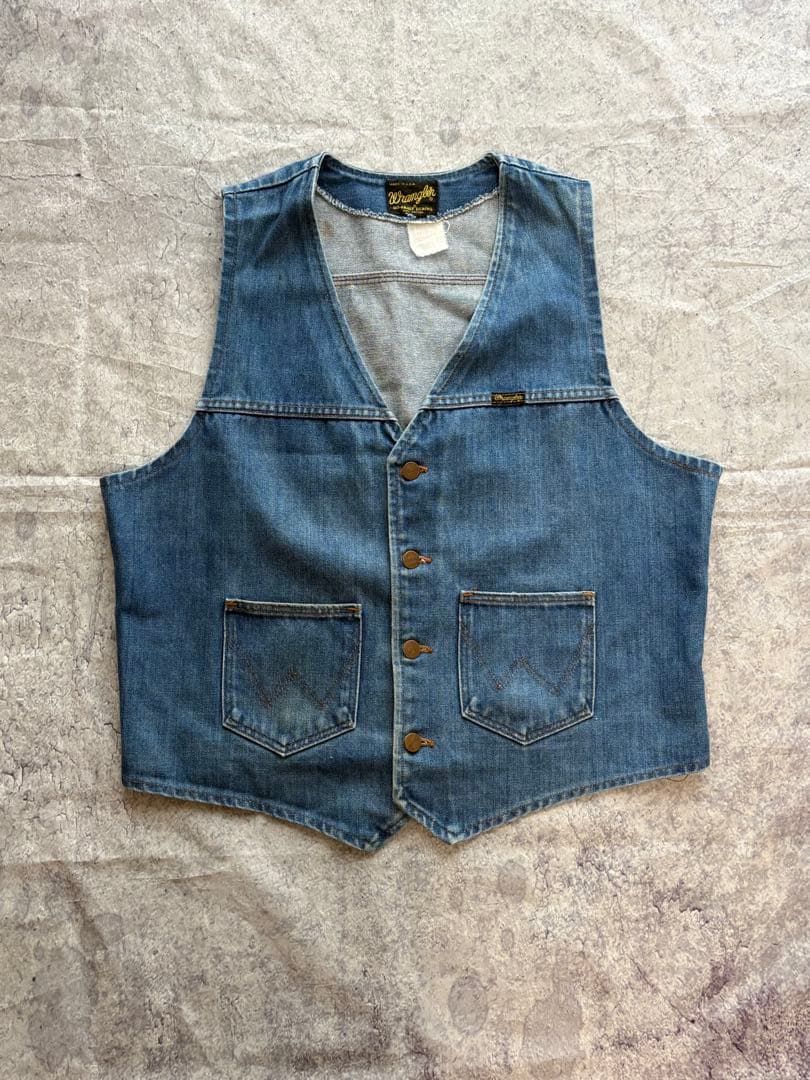 70〜80s Wrangler デニムベスト 楽天市場】古着 70~80'S ラングラー Wrangler デニムベスト カナダ製