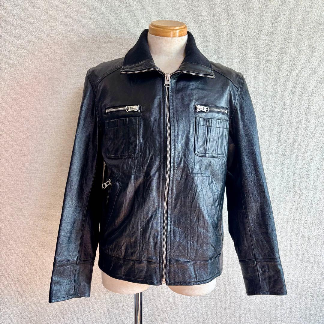 HOUSTON ヒューストン フルジップレザージャケット 40-L 豚革 本革