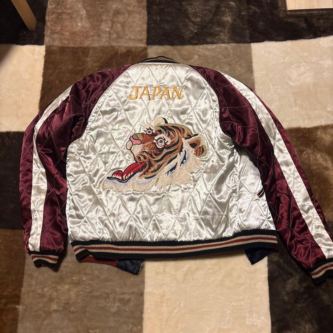 虎刺繍 日本地図 スカジャン