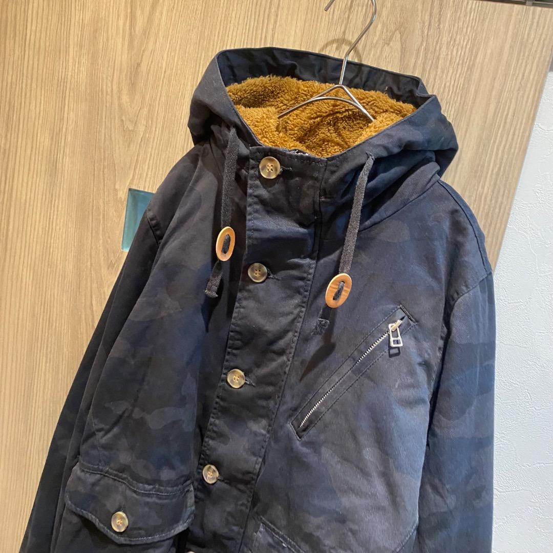 TETE HOMME M y2k アーカイブ ボア カモフラ マウンテンパーカー