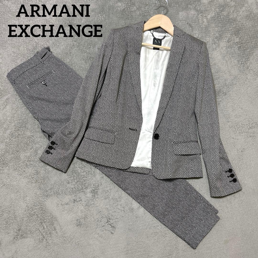 美品アルマーニエクスチェンジARMANIレディースパンツスーツセットアップ