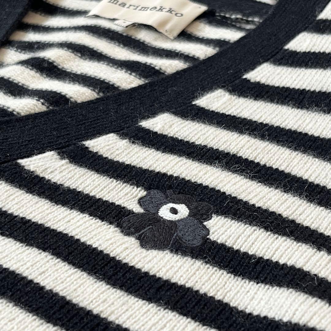美品 marimekko ウニッコ ボーダー ニットカーディガン ユニセックス