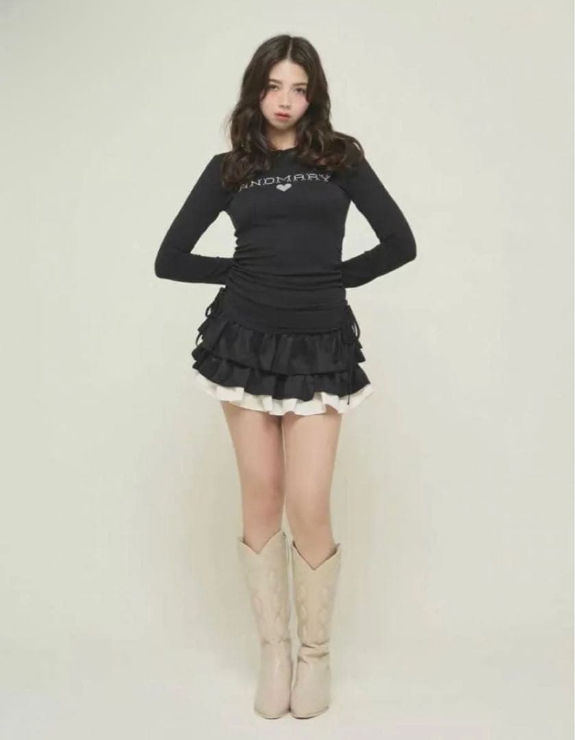 andmary Mel gather skirt black ブラック - メルカリ