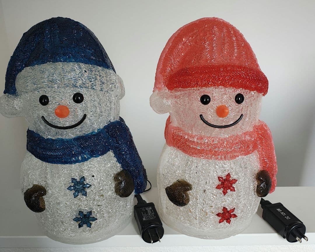 雪だるまの電飾装飾品（青・赤）　LEDブリリアントモチーフライト