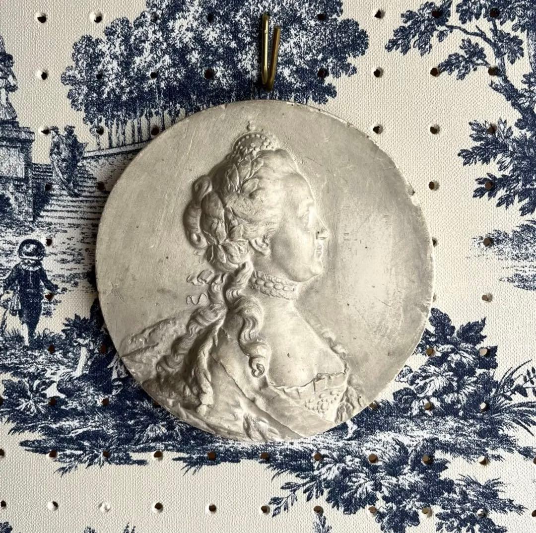 フランスアンティーク ♧ 石膏製メダイヨン14.5cm ♧ Jバプティスト