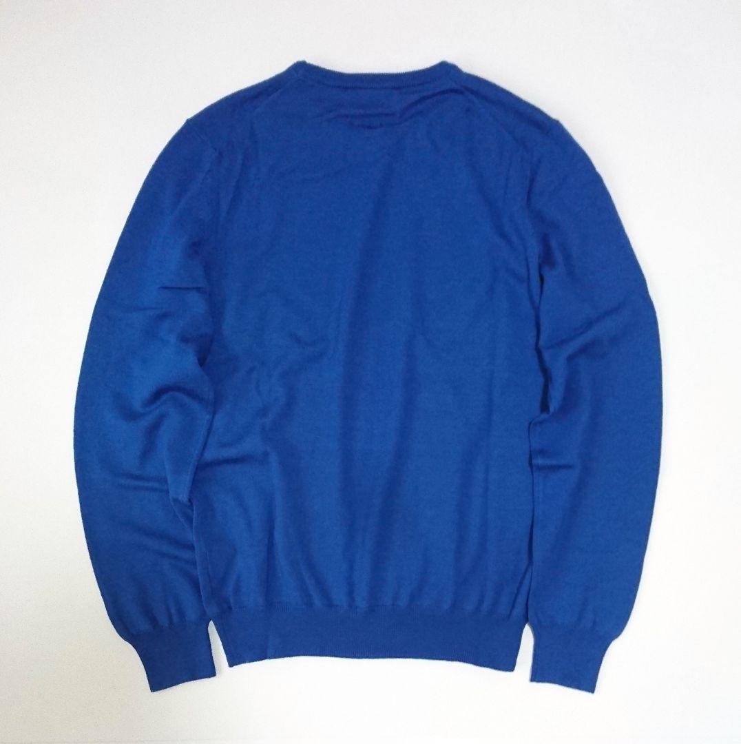 グランサッソ✨ハイゲージニット 48 ブルー クルーネック GRAN SASSO
