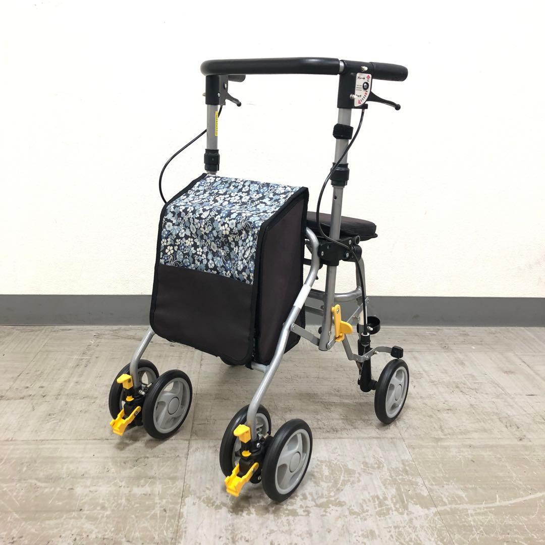 島製作所　歩行車　シンフォニーSPスリム　花柄紺