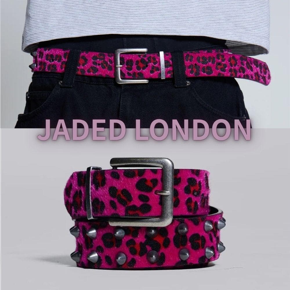 新品 ★ JADED LONDON ユニセックス ベルト ヒョウ柄