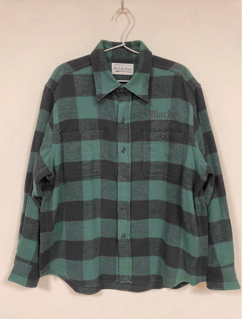 トップス WACKO MARIA BLOCK CHECK FLANNEL SHIRT