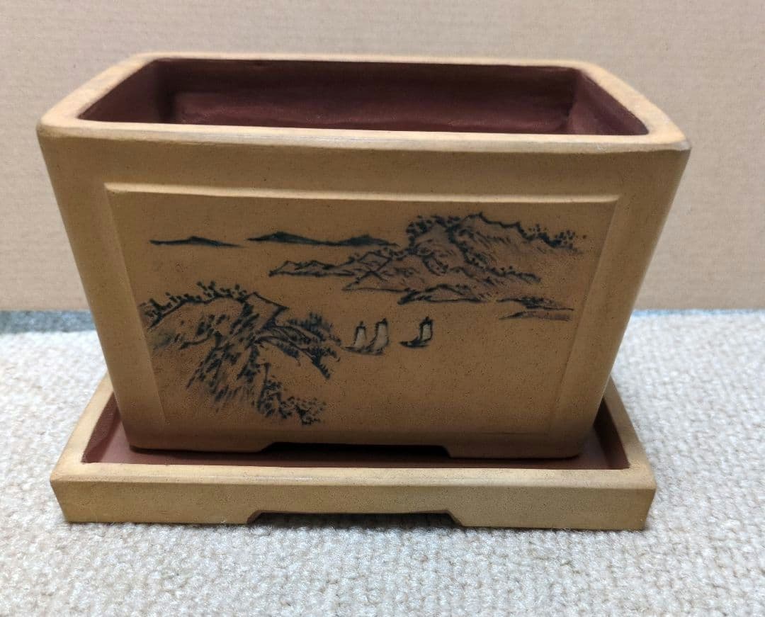 盆栽鉢　陶器 受け皿付き