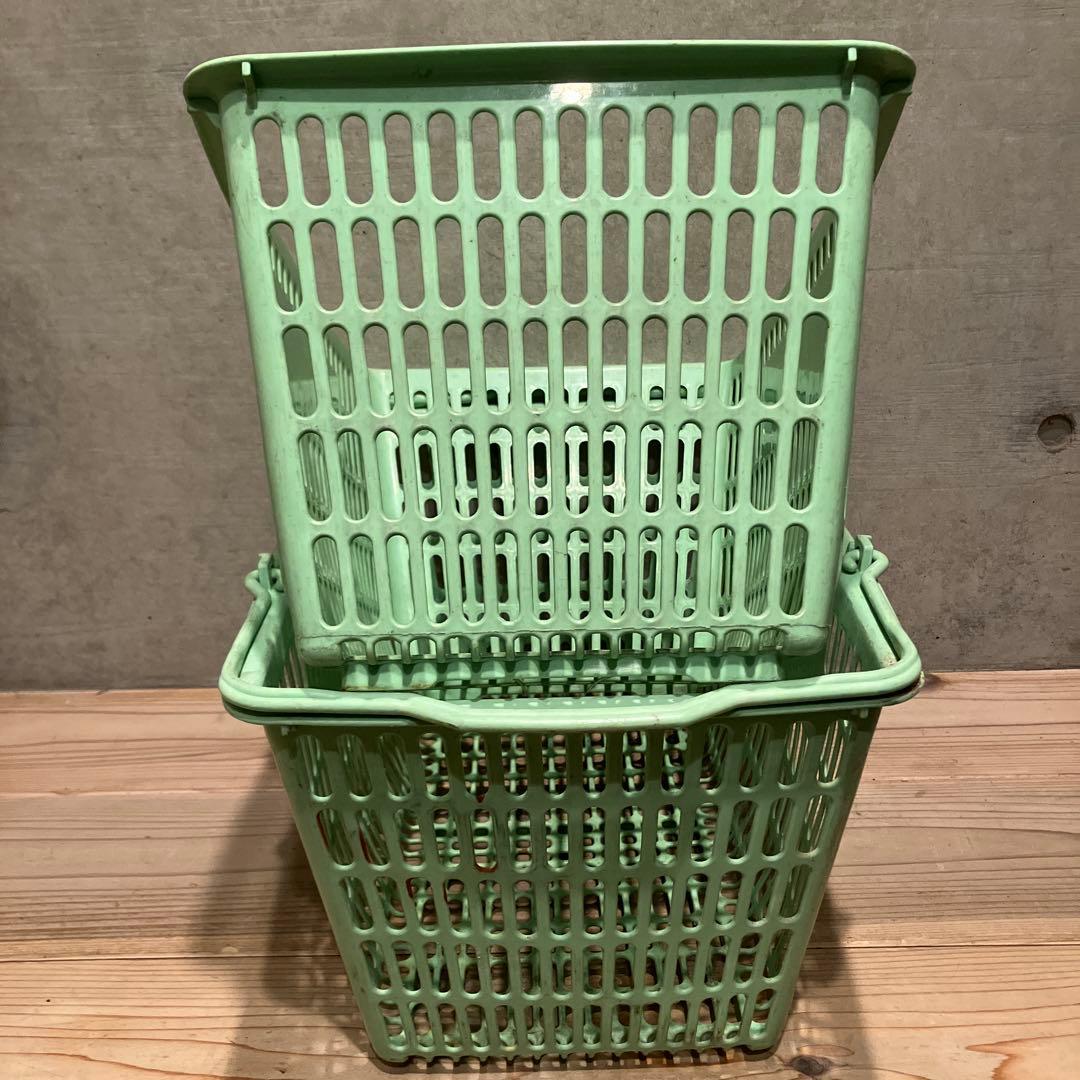 ならない様専用ジャスコ イオン 2個 買い物かご レトロポップ 収納