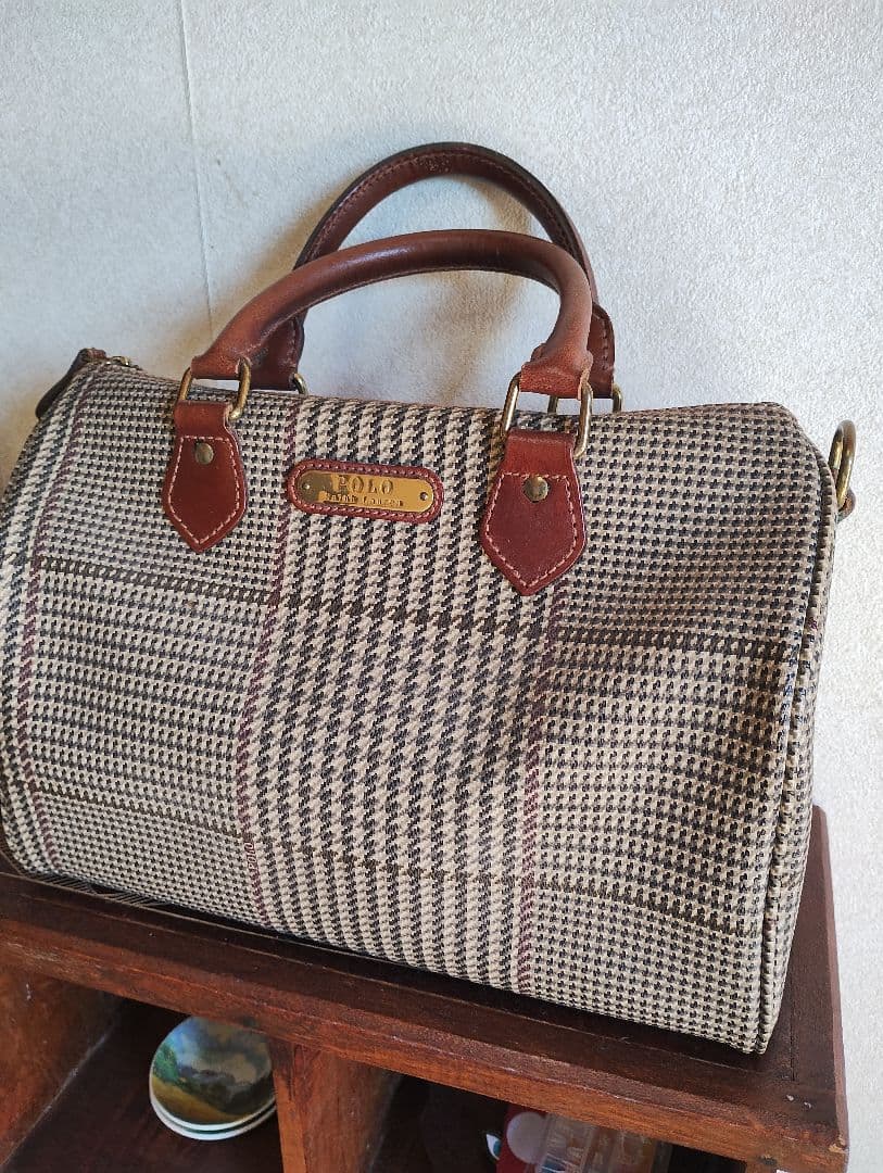 POLO ラルフローレン チェック柄 ボストンバッグ おむつ入れにも