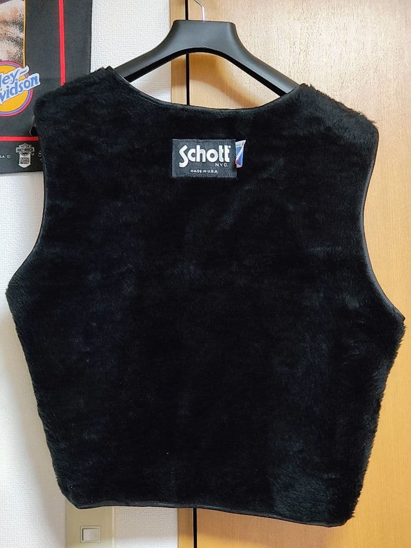 美品 Schott ショット ファーライニング ベスト ボアライナー バブアー