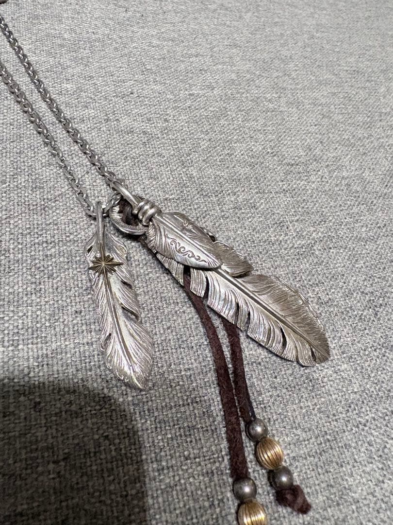 SAAD フェザーネックレス　2枚＋ホイールフック