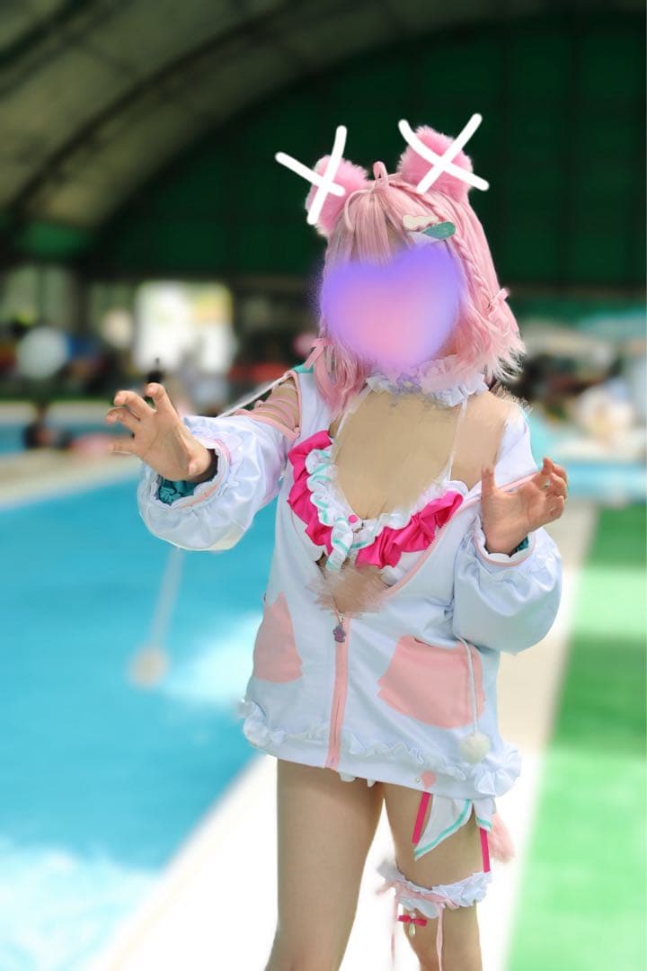 ホロライブ 博衣こより コスプレ 水着 パーカー ウィッグ 耳 靴 フルセット