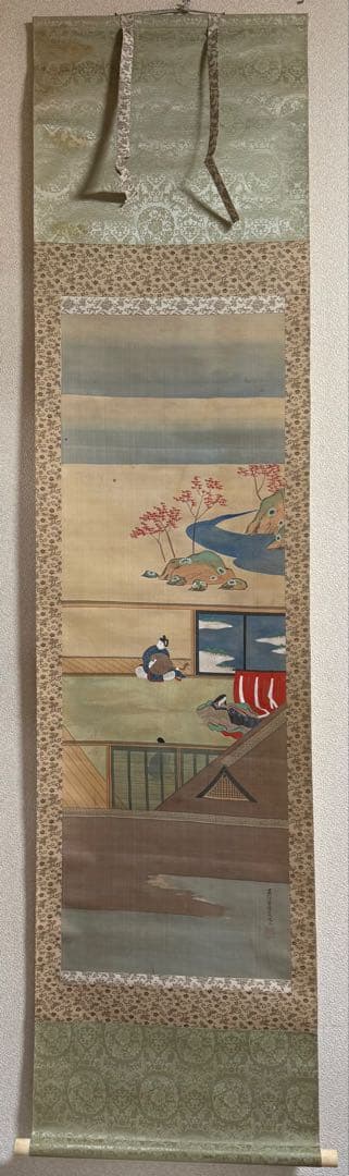 大和絵　絹本肉筆　光文筆　掛軸　古美術　送料込み250618