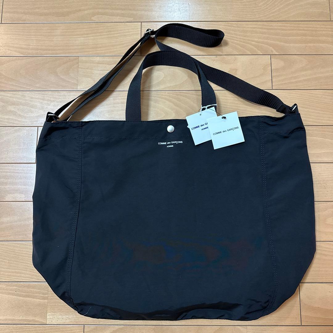 新品 コムデギャルソンオム 綿ナイロントートバッグ ブラック 2024年春