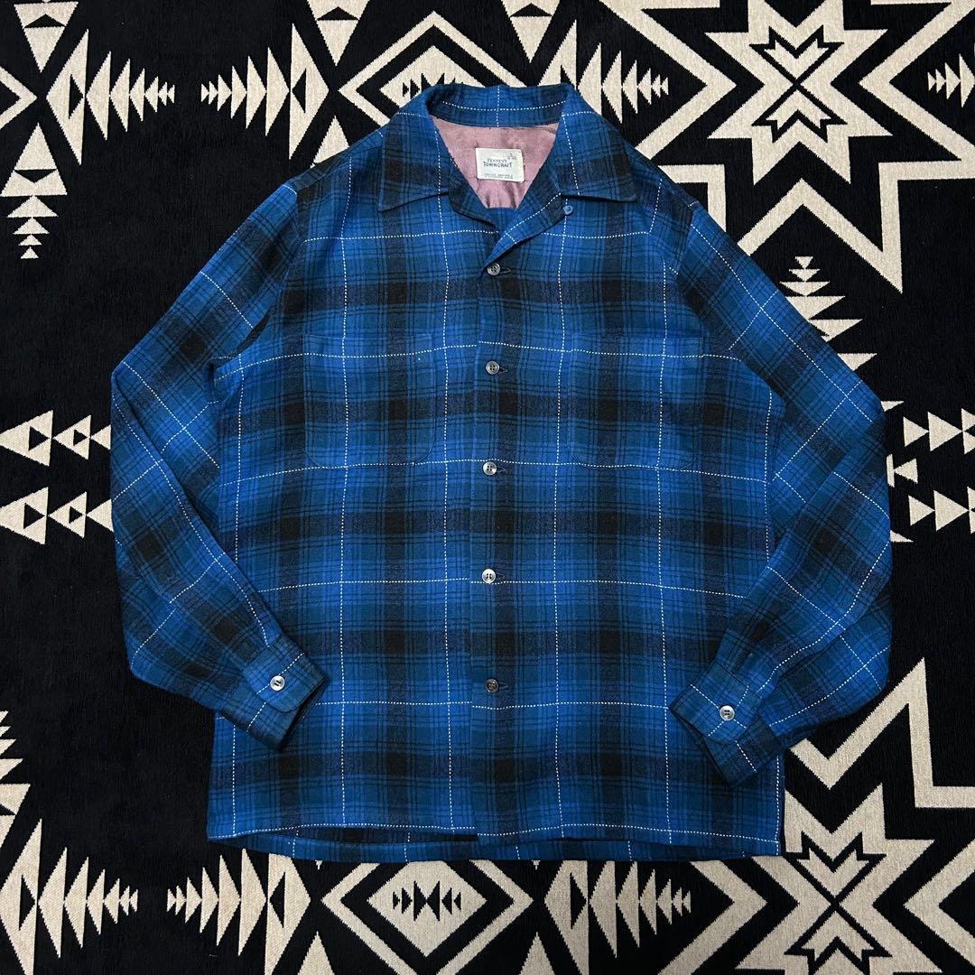 60s TOWNCRAFT シャドー オープンカラーシャツ オンブレ 船タグ - メルカリ