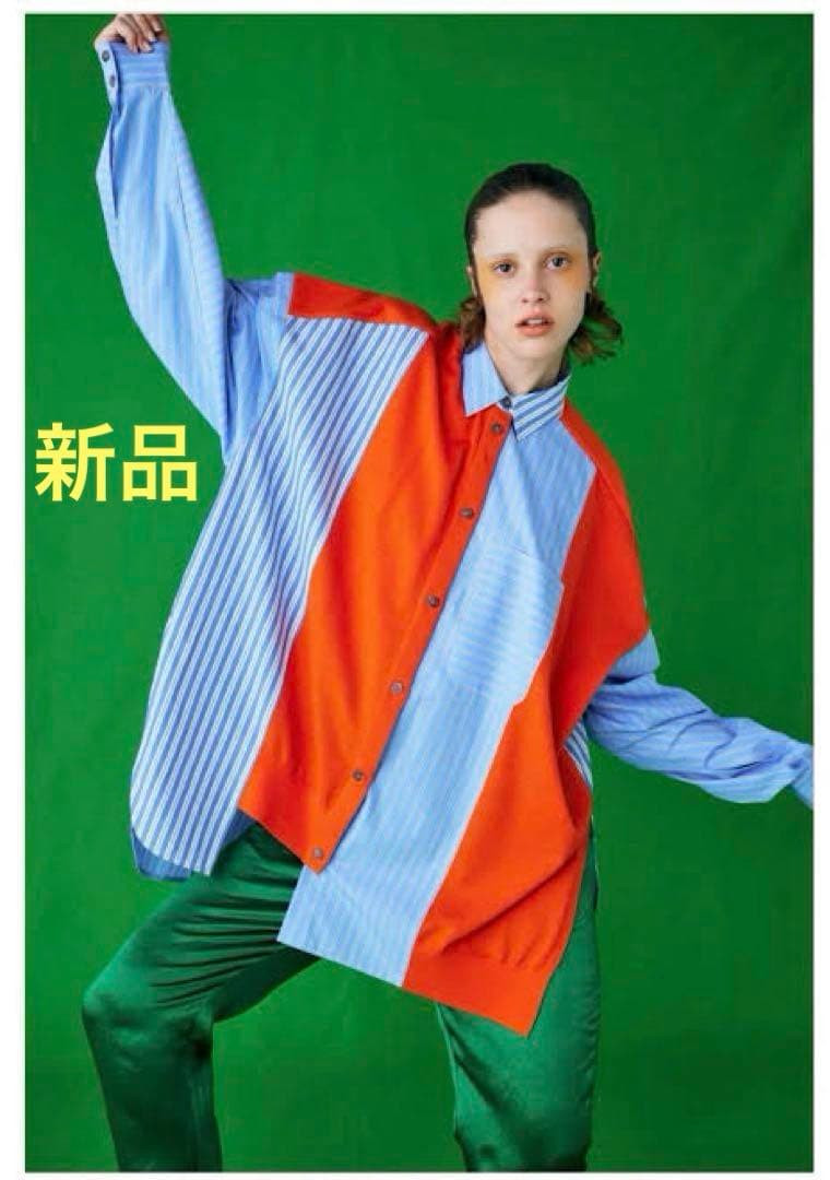 新品タグ付き　ENFOLD KNIT CARDIGAN SHIRT 25SS】ENFOLD エンフォルド / BIG-BUTTON SHORT-CARDIGAN