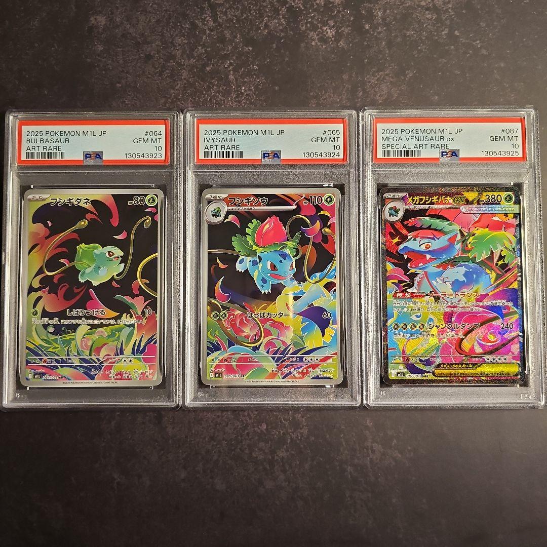 【PSA10 3連番】メガフシギバナex SAR 進化ライン