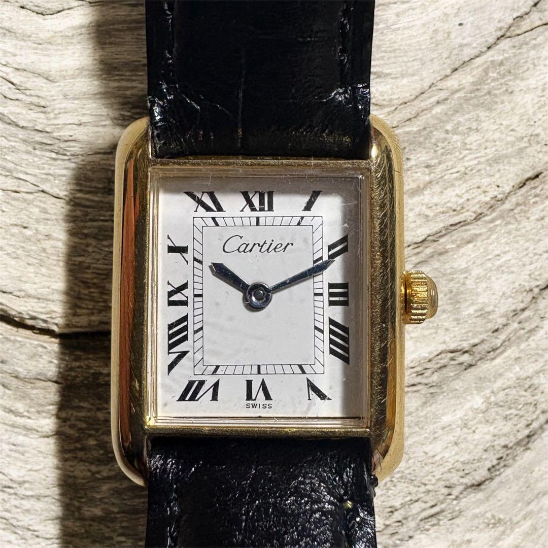 Cartier カルティエ プレマストタンク 金メッキ 手巻き