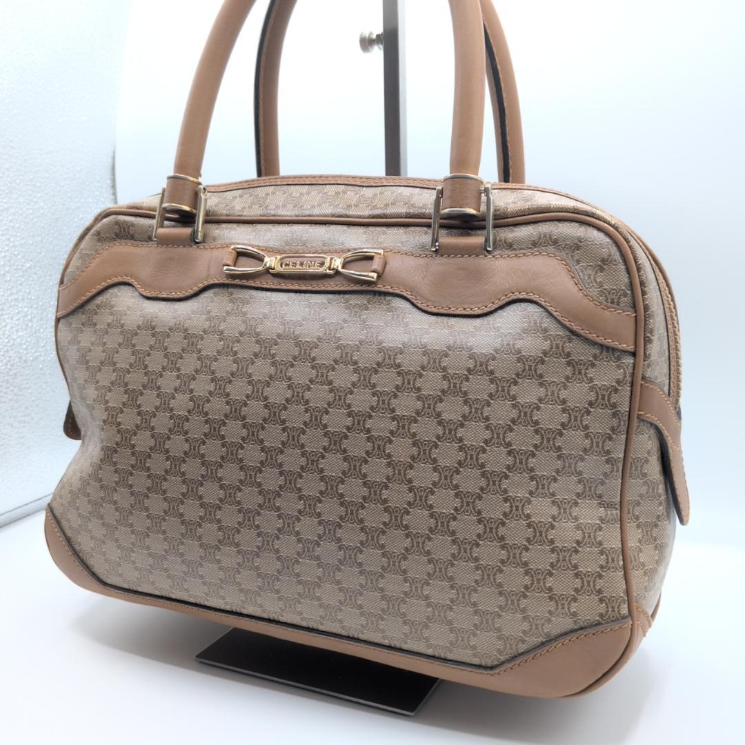 良品✨セリーヌ ミニボストンバッグ マカダム PVC ベージュ GI