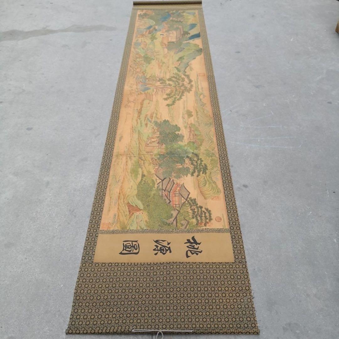 梅竹松図 掛軸 水墨画 和室飾り 床の間 インテリア 131×65cm