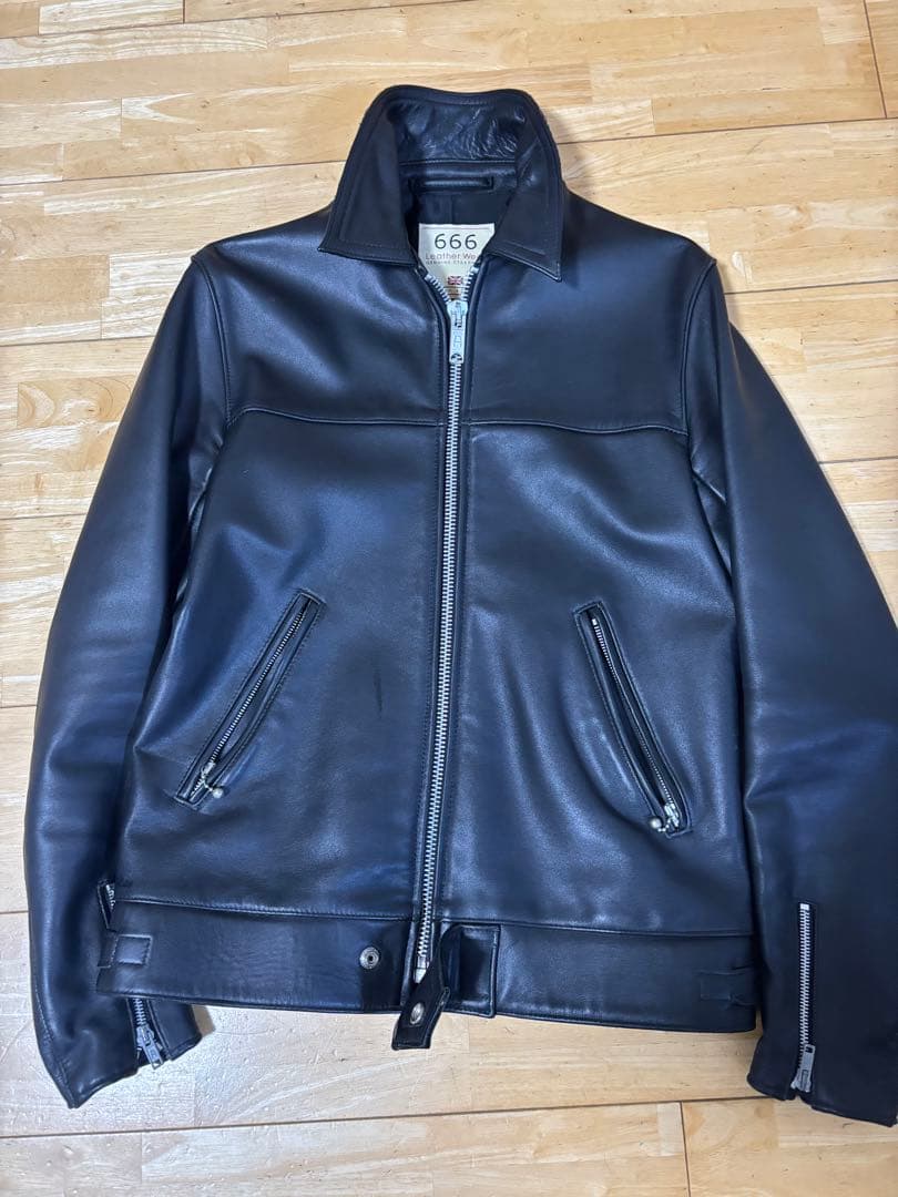 666 本革 シングルライダースジャケット サイズ36 ブラック ITEMS｜ブラックマーケット｜名古屋の革ジャン取扱専門店｜Lewis