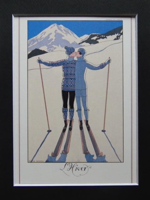 ジョルジュ・バルビエ、希少画集画・特殊紙、新品高級額装付、状態良好