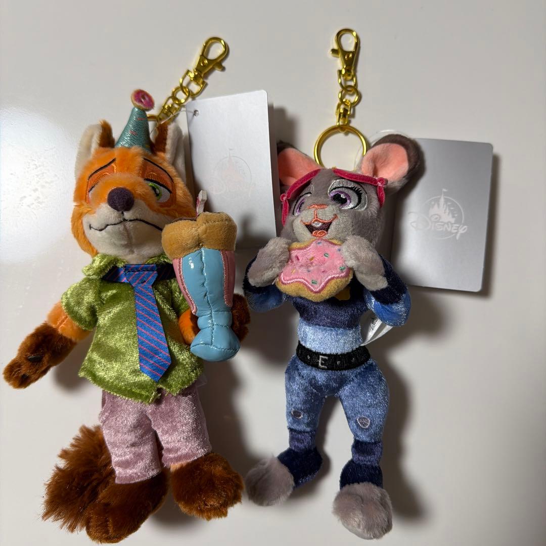ニック・ワイルドとジュディ・ホップスぬいぐるみキーホルダーキー