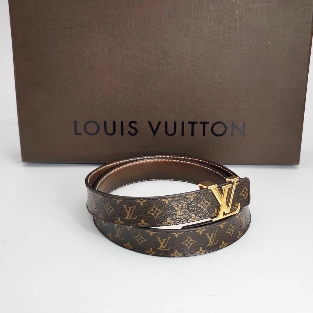 ルイヴィトン モノグラム サンチュール LVロゴ　レザー　ゴールド　付属品有り