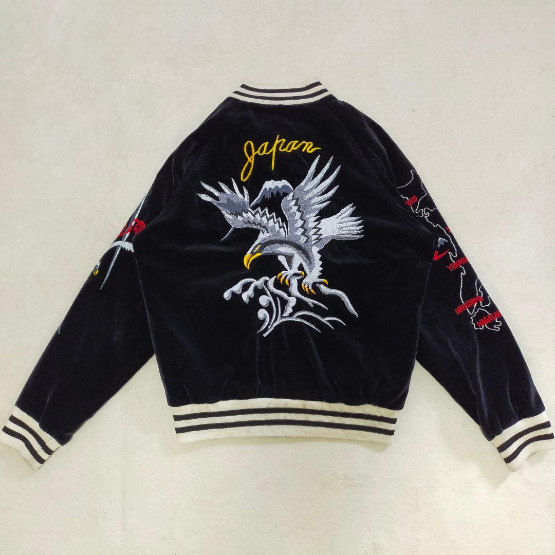 90S 00S　別珍　スカジャン　OCTOPUS ARMY　鷲　イーグル刺繍